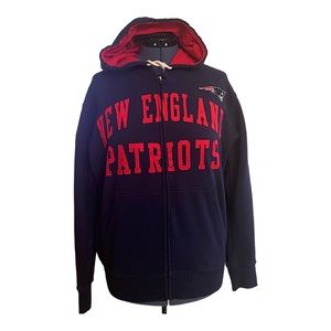 NFL New England Patriots Navy/Red Hoodie Zipper M